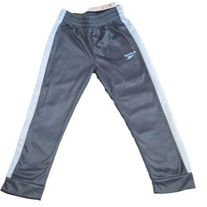 Reebok Kids Charcoal Joggers with Light Gray Stripes